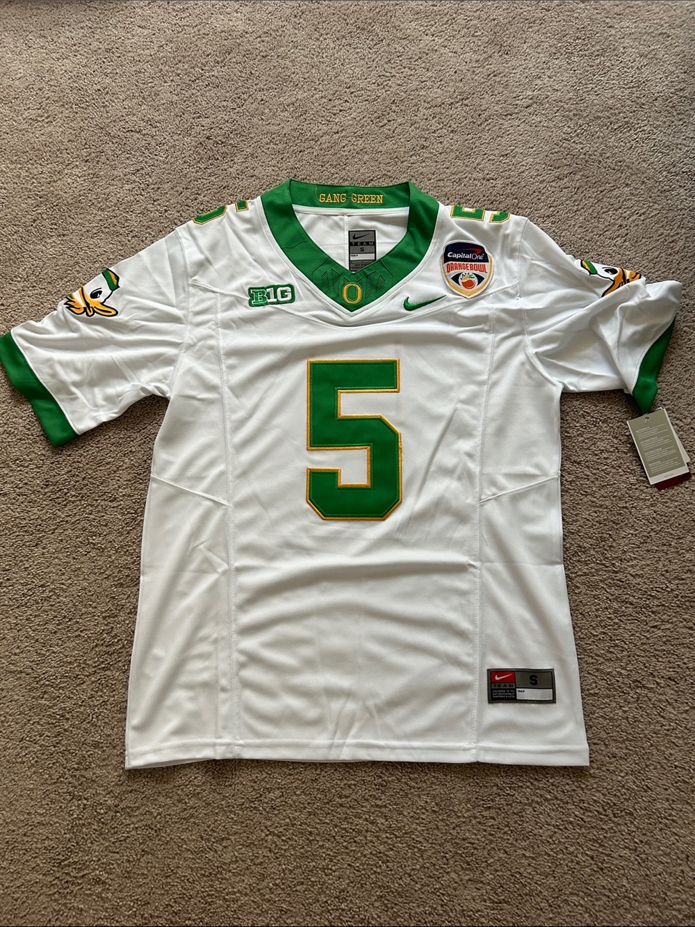 Dante Moore Oregon Ducks Orange Bowl White Stitched Football Jersey
